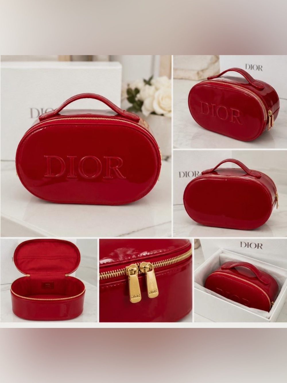 Dior Red Patent Cosmetic Case